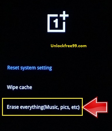 Oneplus Hard Reset Erase option