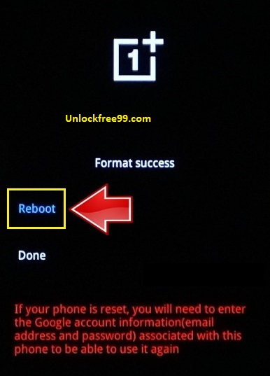 Oneplus Hard Reset Reboot option