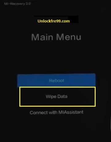 choose the wipe data option