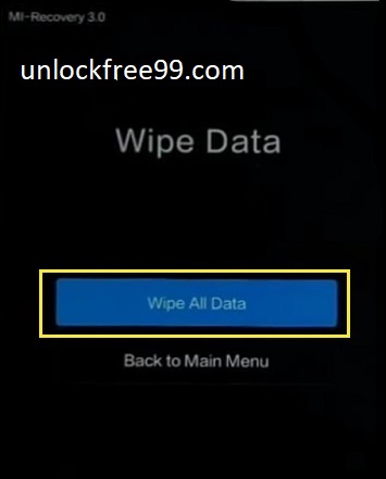 choose the Wipe all data