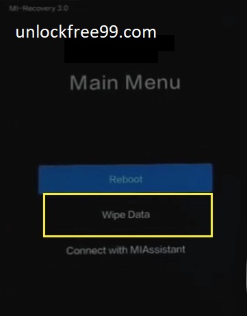 choose the wipe data