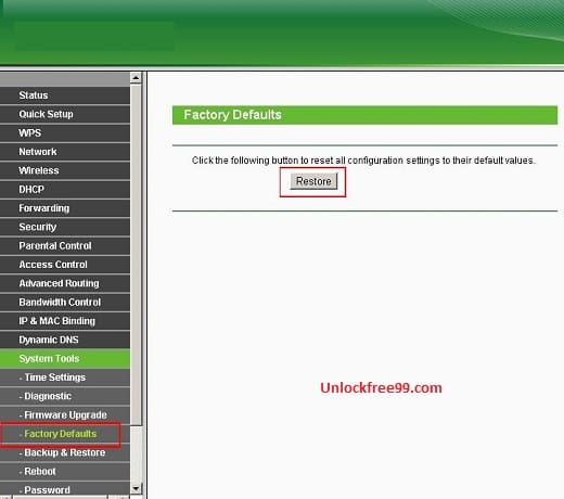 How to Reset Router From Configuration Page